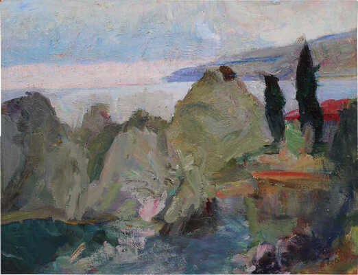 Зелёный Борис (Борух) Моисеевич. Пейзаж. На Мертвом море. Израиль 